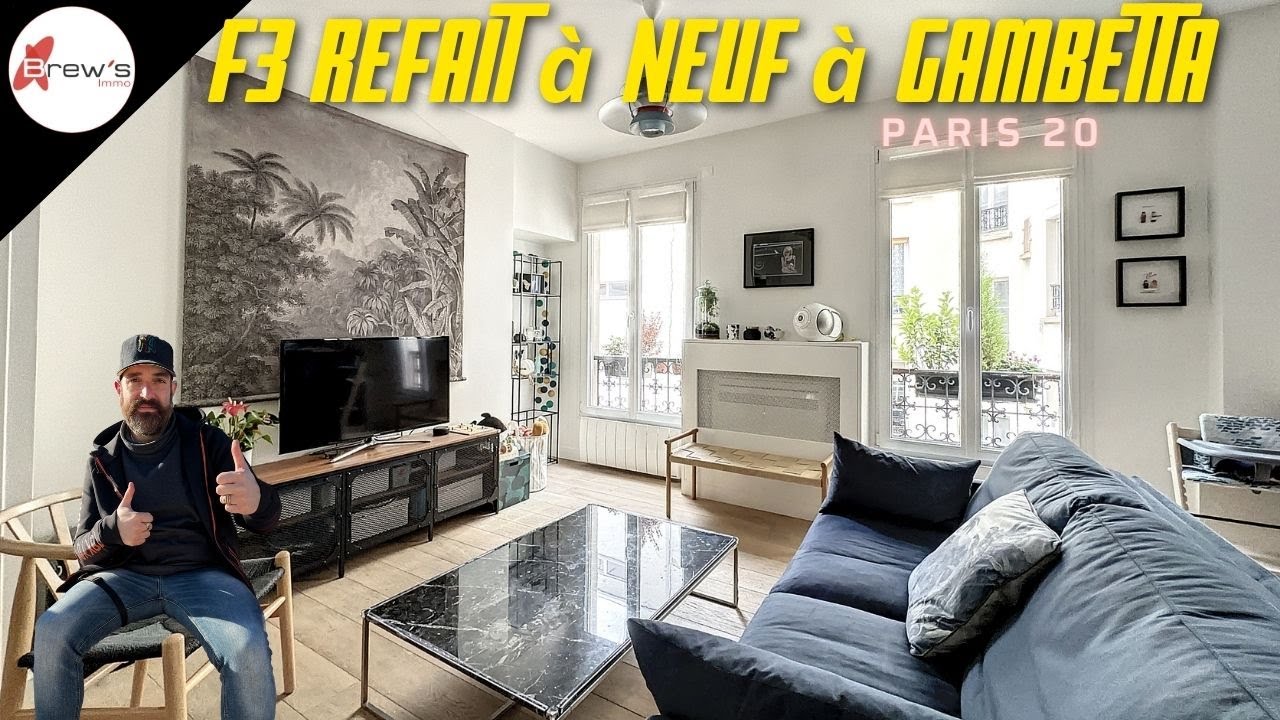 A vendre F3 sans travaux avec 30m2 de pièce de vie, Gambetta - Père Lachaise Paris 20