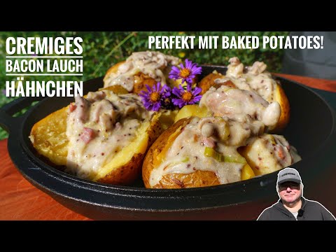 #660: Cremiges Bacon-Lauch-Hähnchen * perfekt mit Baked Potatoes, Nudeln, Reis oder Polenta!