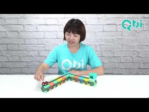 Qbi小學堂 EP20｜A06 轉個彎進車庫【Qbi益智磁吸軌道玩具】