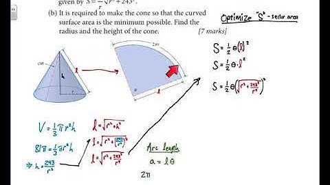 IB HL Math Optimization of cone Surface