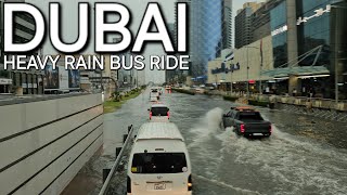 Dubai Climate Change 'HEAVY RAIN' 9am Bus Ride: Silicon Oasis to Al Karama Bus Stn (4.16.24: 4KUHD)