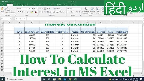 How To Calculate Interest In MS Excel Hindi / Urdu, Interest Calculation in Microsoft Excel
