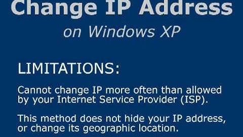 Change IP Address on XP