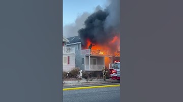 Firefighter narrowly escapes blaze on Jersey Shore deck