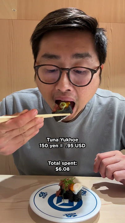 $10 at a conveyor belt sushi restaurant