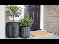 Front Porch Makeover Ideas // DIY Stone Fluted Planter