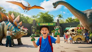 Juric Park Adventure Vlog For Kids Meet Friendly Dinosaurs & Explore The Park