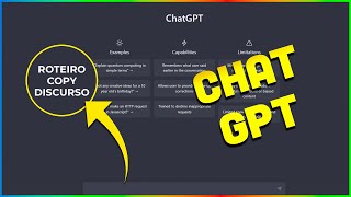 Criar ROTEIROS, COPY, DISCURSOS com o CHAT GPT [2023]