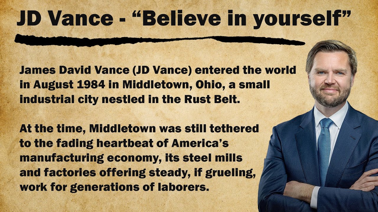 Learn English with JD Vance Life Story | Improve English Listening | English Learning Story