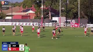 Rd 6 Hostplus SANFL Snapshot - North's Hughen Wissman give \& go goal