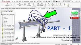 Solidworks Courses - Create the Movable Pneumatic Tubings for Pick and Place (PART-1)