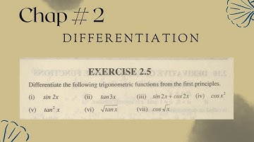 Differentiation of trigonometric functions by first principle Exercise 2.5 Question 1. Class 12 Math