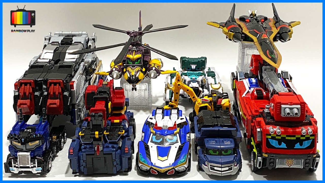 메탈카드봇W 블루캅W 헤비아이언W 팬텀호넷 타이건 블레이온 나이트그리폰 솔리드혼 경찰차 소방차 트레일러 변신 합체 모음 Metal CarbotW Robot Toys Combine