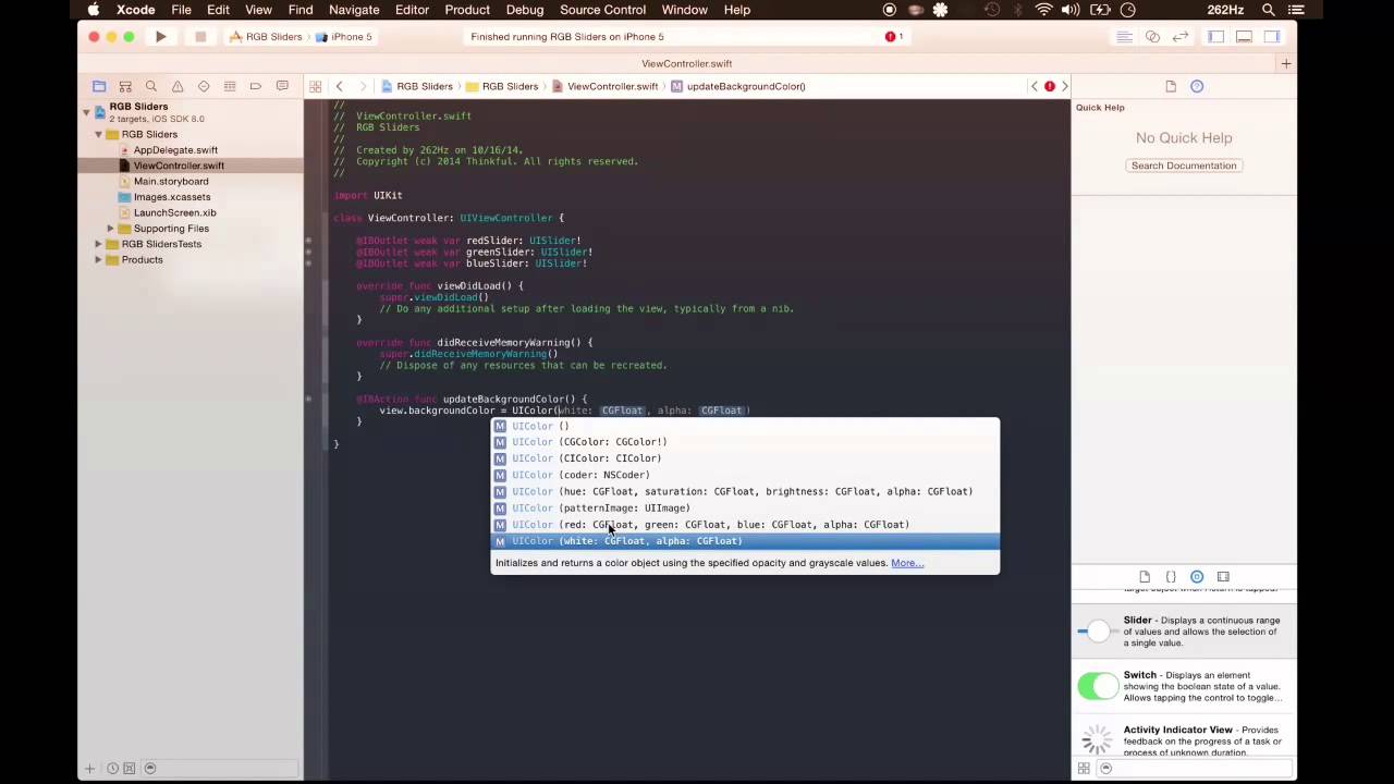Tutorial RGB Sliders App in Swift - Xcode - YouTube