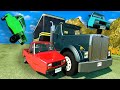 We Raced a LOADED SEMI TRUCKS Downhill and it was a MISTAKE! - BeamNG Multiplayer Mod