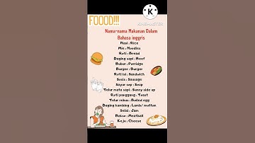 Thumbnail of Nama-nama Makanan Dalam Bahasa Inggris #shorts #shortvideo #feedshorts #food
