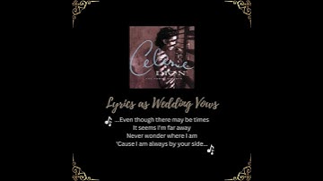 Lyrics as Wedding Vows - "The Power of Love" by Celine Dion 🦢🤍