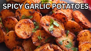 Middle Eastern Style Spicy Garlic Potatoes Recipe - Crispy Garlic Potatoes