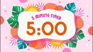5 Minute Tropical Paradise Timer 🌴⏰ | Relaxing Classroom Countdown for Focus & Study Time