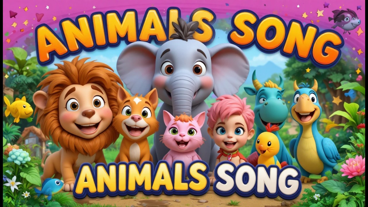 Animal Song for Kids 🐶🐯🐘 | Learn Animals & Sounds | Nursery Rhymes | Laddu TV