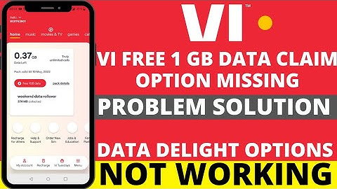 VI Free 1 Gb Data Claim Option Missing Problem Solution | Data Delight Options Not Working