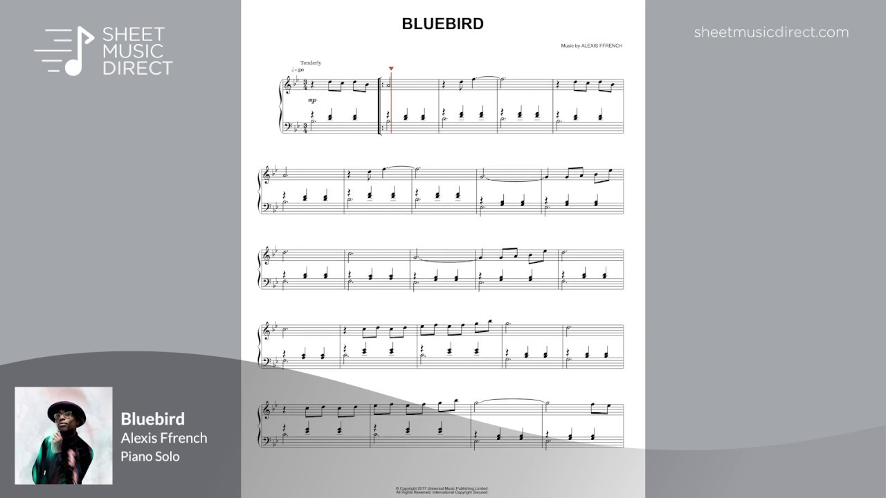 Alexis Ffrench - Bluebird (Official Piano Sheet Music) - YouTube