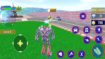 Police truck robot game | Dinosaur robot game - Tyrannosaurus Dinosaur Robot War