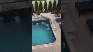 The Inspire Project: 3 LED Waterfalls Corner Grotto Transforms Vinyl Pool | Brielle, NJ