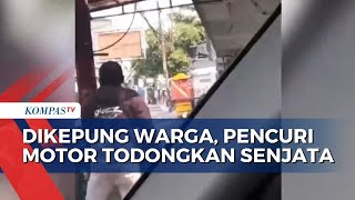 Pencuri Motor Todongkan Senjata saat Dikepung Warga di Bekasi