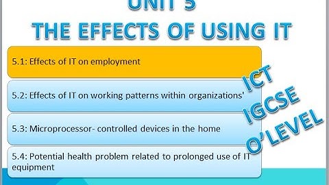 Effects of IT on Employment | Topic 5.1 | IGCSE ICT