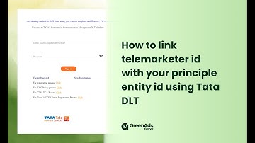 How to do PE TM binding for DLT Bulk SMS | Tata DLT platform