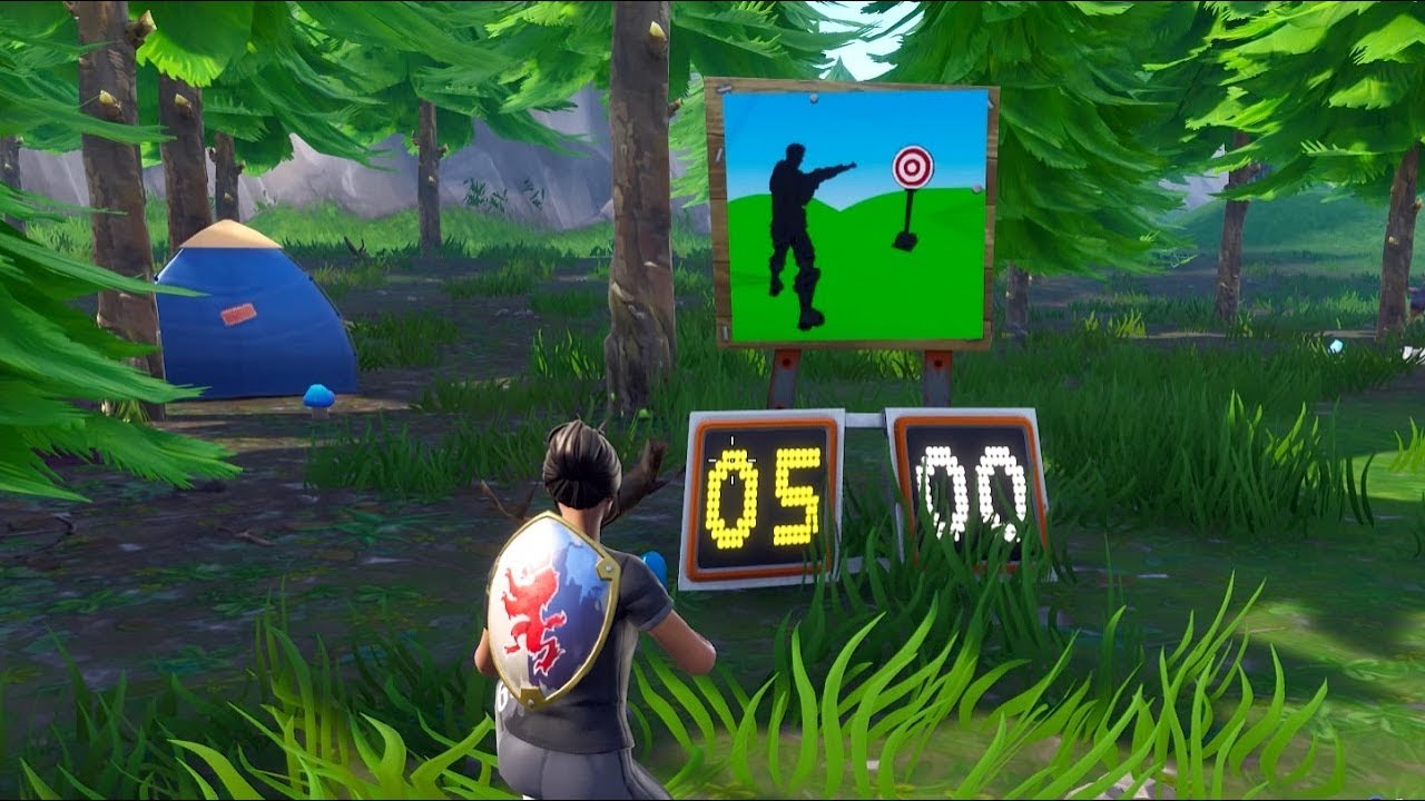 fortnite battle royale all 3 shooting gallery locations season 7 challenges - fortnite shooting gallery north of retail row location