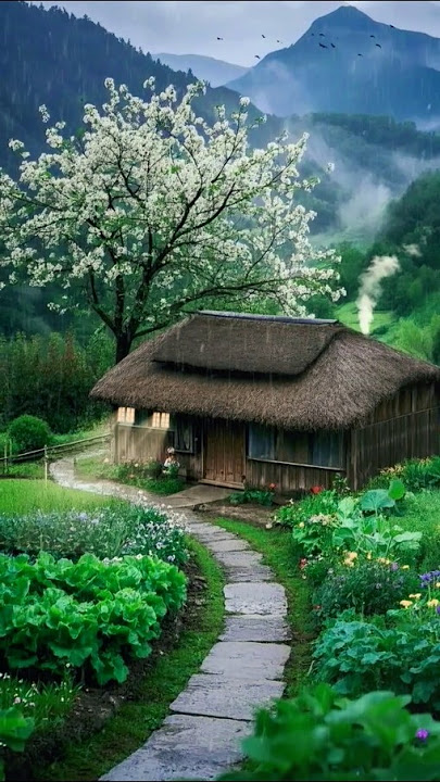 Peace and transquility in rural house when its rain #short #nature rainsound #viralshort