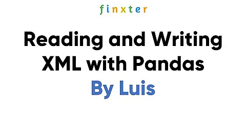 Reading and writing XML with Pandas