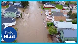 Drone footage: Yellowstone river flooding causes catastrophic damage