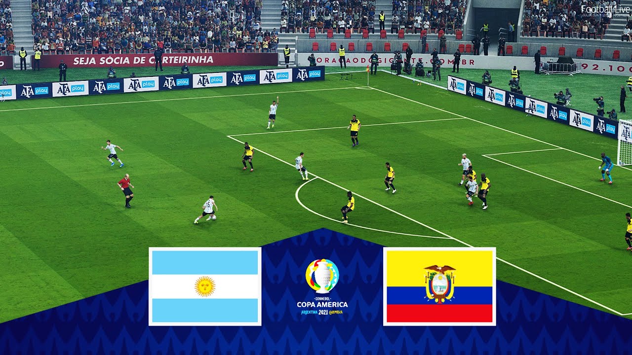 ARGENTINA vs ECUADOR - Copa America 2021 (1/4 Final) Full Match and All Goals Football Live PES 2021