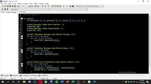 Tugas Praktik Array #1 Penjumlahan Matriks Bahasa C