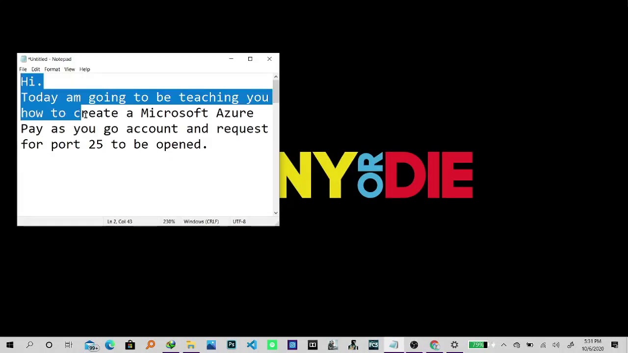 How to create Azure Pay As You Go Account. Check description to see how ...
