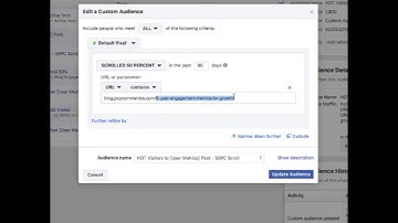 How To Create Facebook Custom Audience For Page Scroll Depth