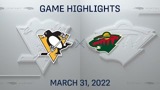NHL Highlights | Penguins vs. Wild - Mar. 31, 2022