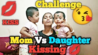 Mom Vs Daughter Kissing 💋 l Mom & Daughter Funny Challenge 🤣 l Daily vlogger l#rakhivlog #viral