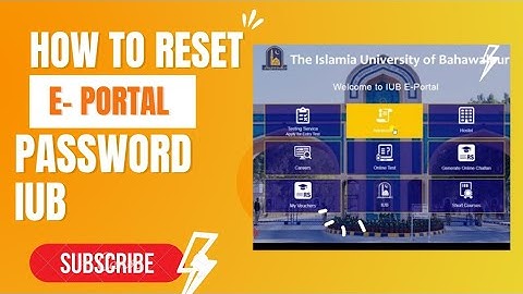 How to reset iub e-portal password | The islamia university bahawalpur