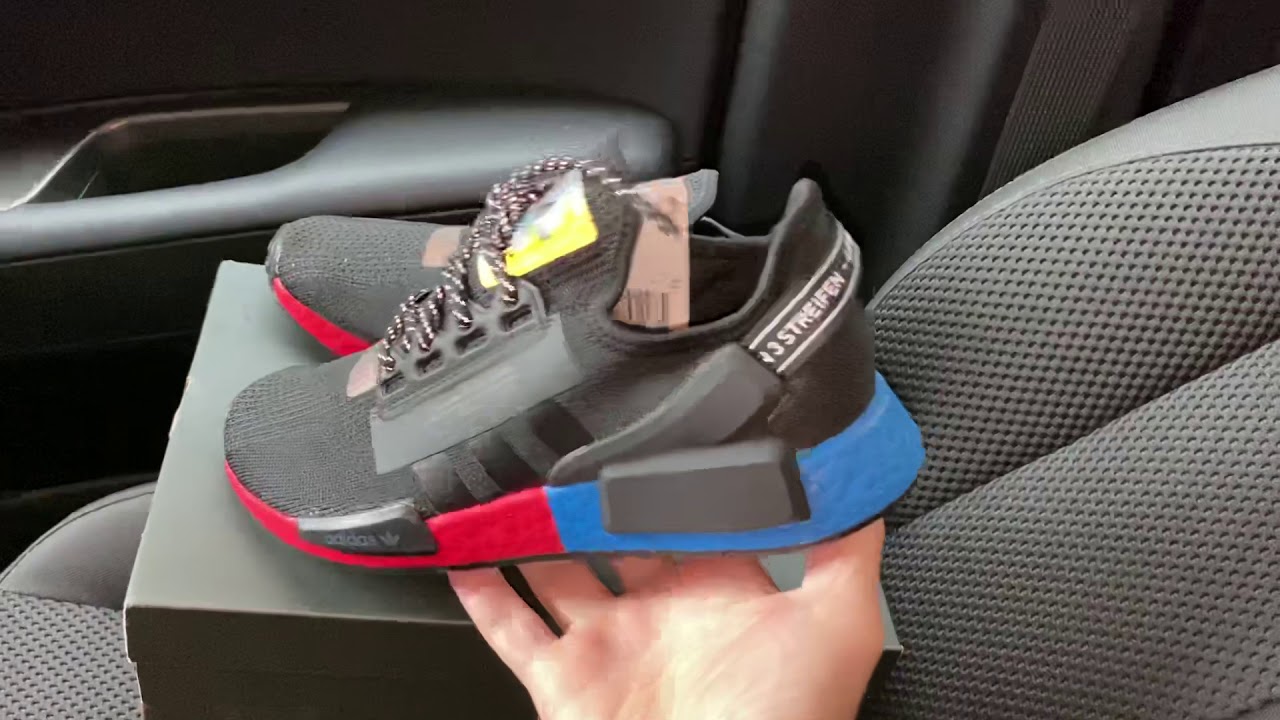 adidas nmd r1 v2 black red blue