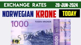 Norwegian Krone Exchange Rates 28 June 2024 Norske Krone Valutakursar I Dag Norway