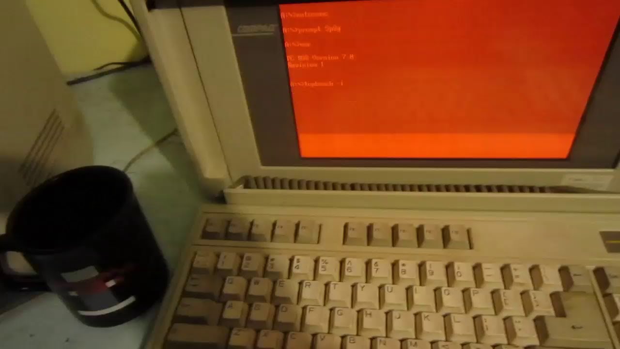 Compaq Portable III benchmark speed test (luggable 286) - YouTube