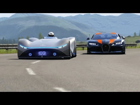 Mercedes-Benz Vision EQ Silver Arrow Concept vs Bugatti Chiron Super Sport 300+