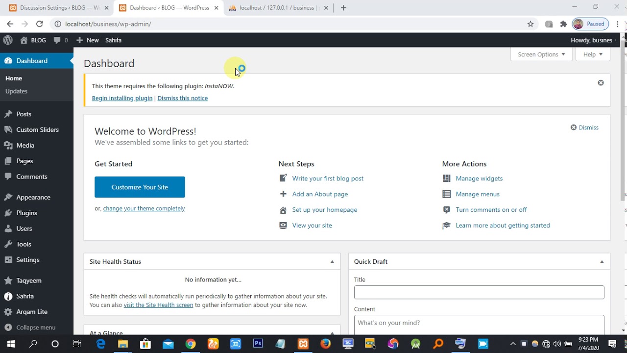 Understanding WordPress dashboard and functions - YouTube