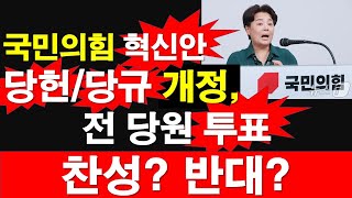국민의힘 혁신안, 당헌/당규 개정.. 당원 투표.. 찬성? 반대? [레지스탕스TV, 정광용TV]