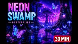 NEON SWAMP 🦋 Hypnotic Visual Loop (30 MIN)