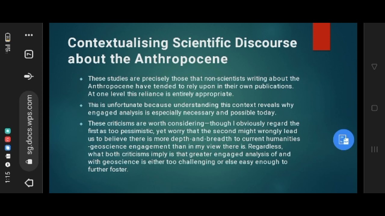 ANTHROPOCENE AND HUMANITIES ( Extending conversation Noel Castree ) - YouTube